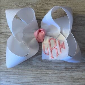 White and Pink Bow Hair Accessory